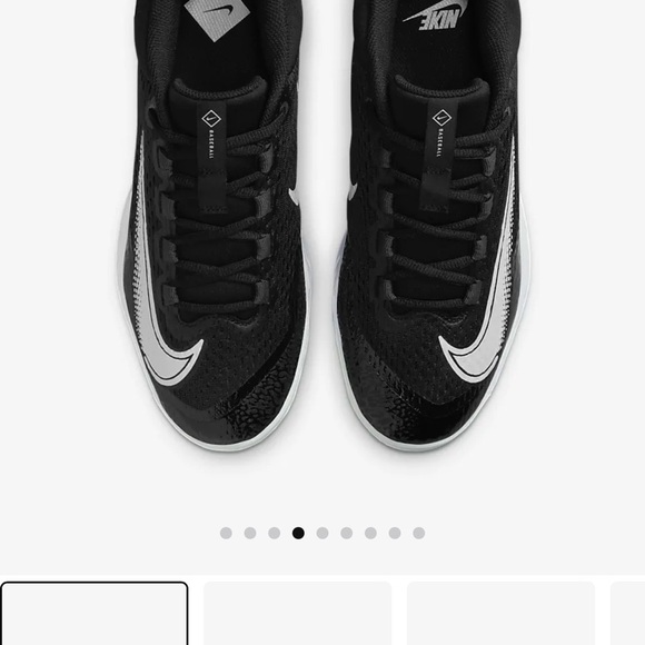 Nike Black and White metal baseball cleats Lightweight Mesh - Picture 6 of 8